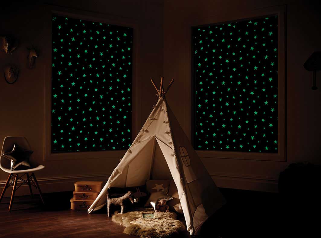 Designer Fabric Night Glow Roller Blind